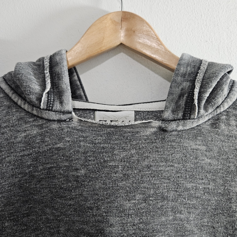 Zen By J. America Burn't Out Gray Hooded Sweatshirt - Picture 3 of 13